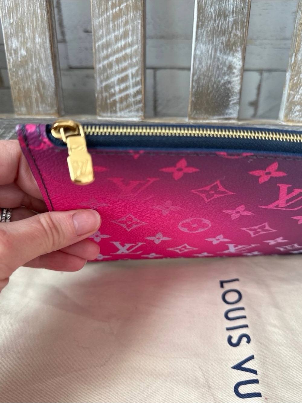 Louis Vuitton Monogram Midnight Fuschia Pouchette Wristlet from Neverfull MM - Picture 8 of 10